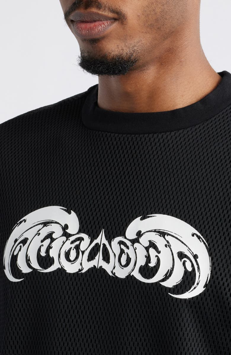 Afield Out Mesh Jersey Top, Alternate, color, Black