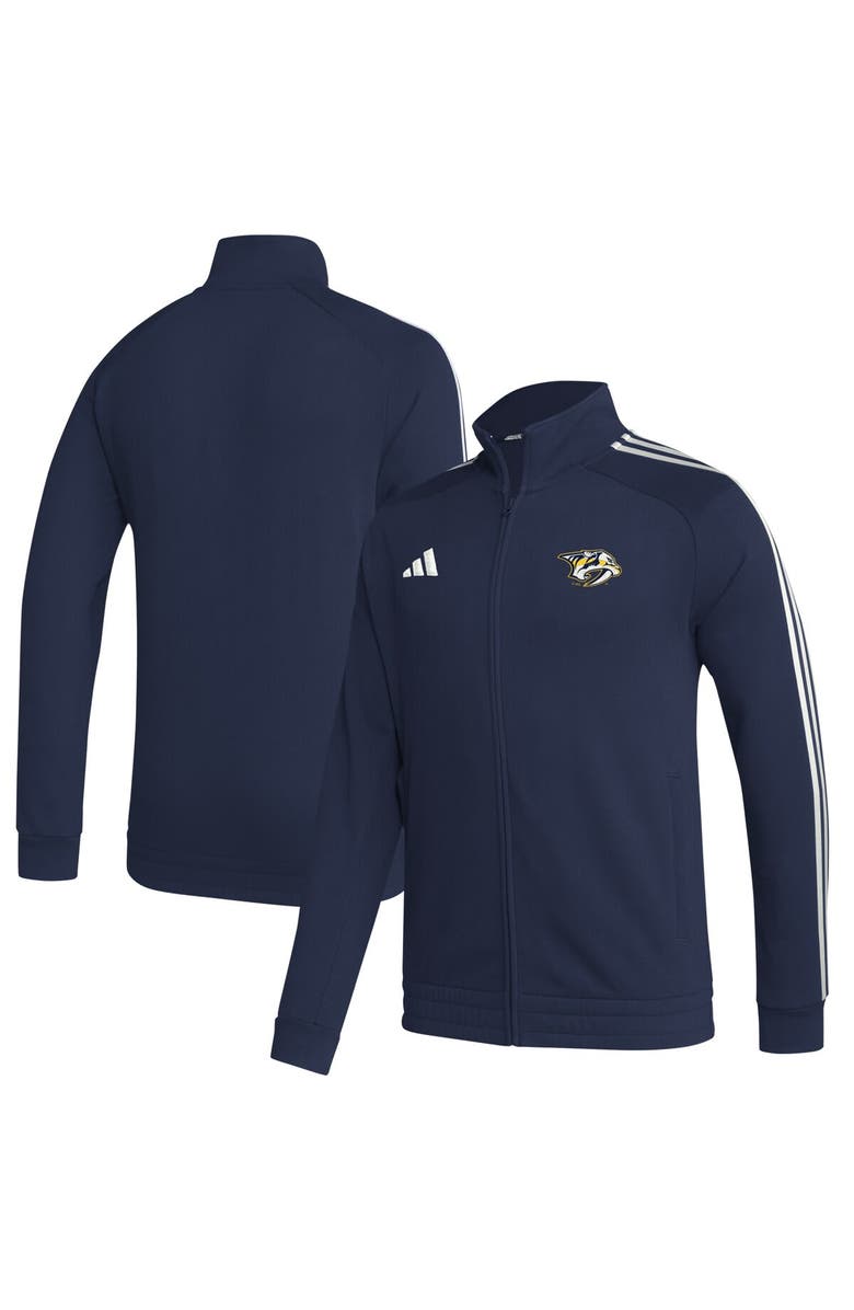 adidas Men's adidas  Navy Nashville Predators Raglan Full-Zip Track Jacket, Main, color, 
