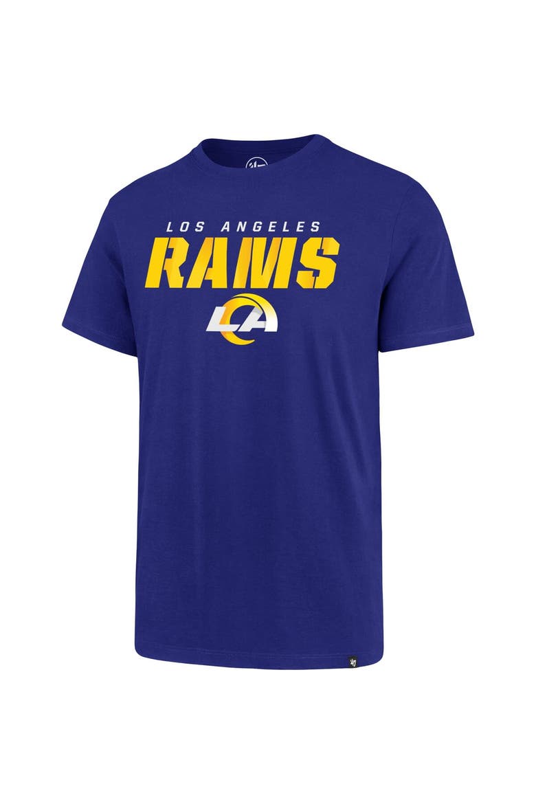 Men's '47 Royal Los Angeles Rams Logo Traction Super Rival T-Shirt, Alternate, color, Royal
