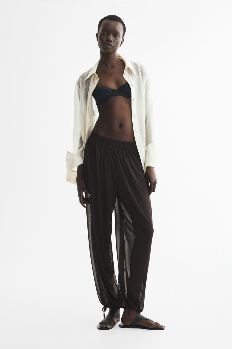 Mesh Balloon Trousers, Alternate, color, Dark brown