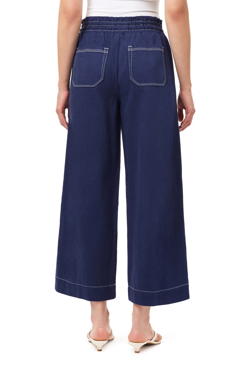 Trapunto Stitched Pocket Crop Wide Leg Pants, Alternate, color, NAVAL ACADEMY