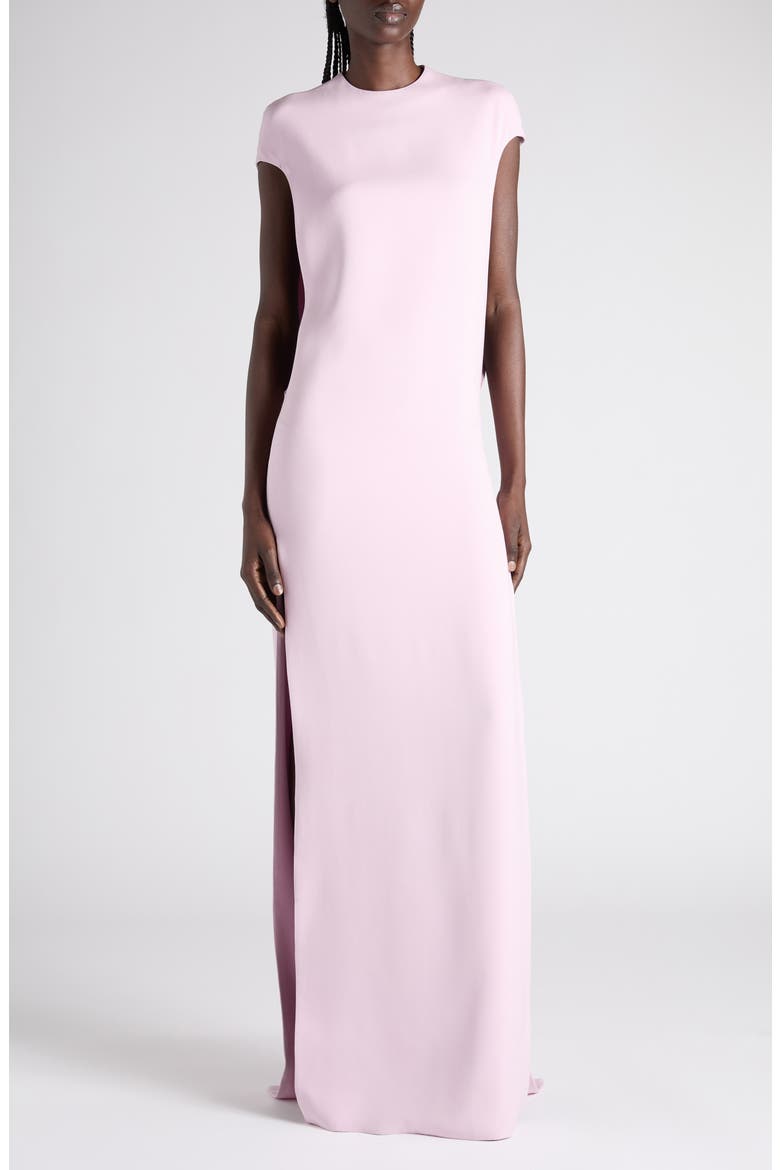 Stretch Silk Georgette Evening Gown, Main, color, ORCHID PINK