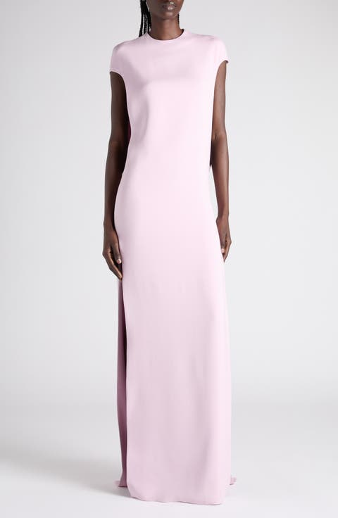 Stretch Silk Georgette Evening Gown