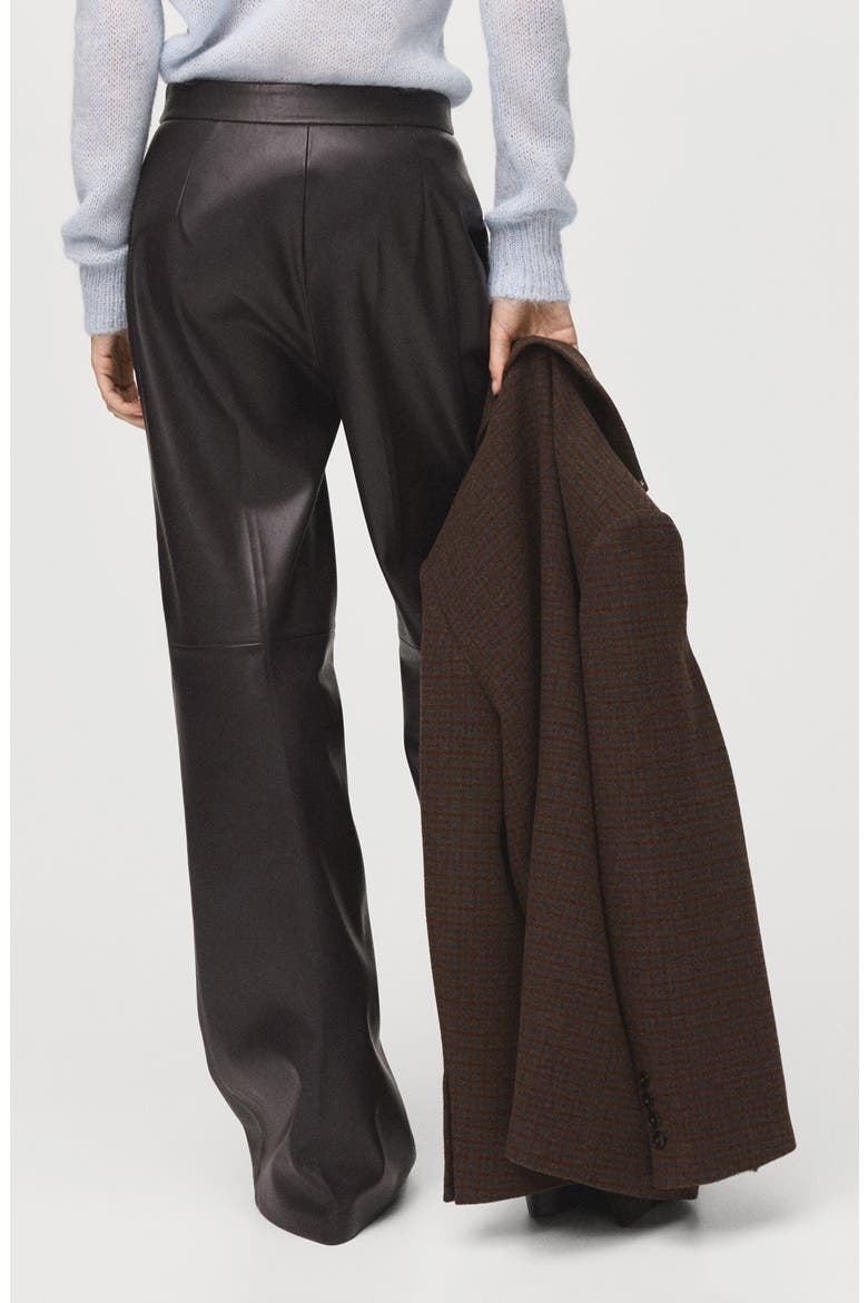 Riga Faux Leather Wide Leg Pants, Alternate, color, CHOCOLATE