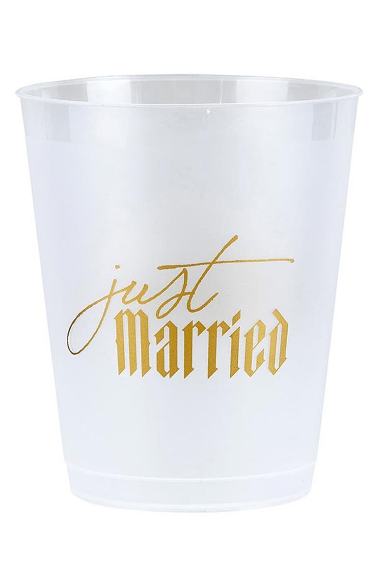 CREATIVE BRANDS Just Married 8-Pack Party Cups, Main, color, White