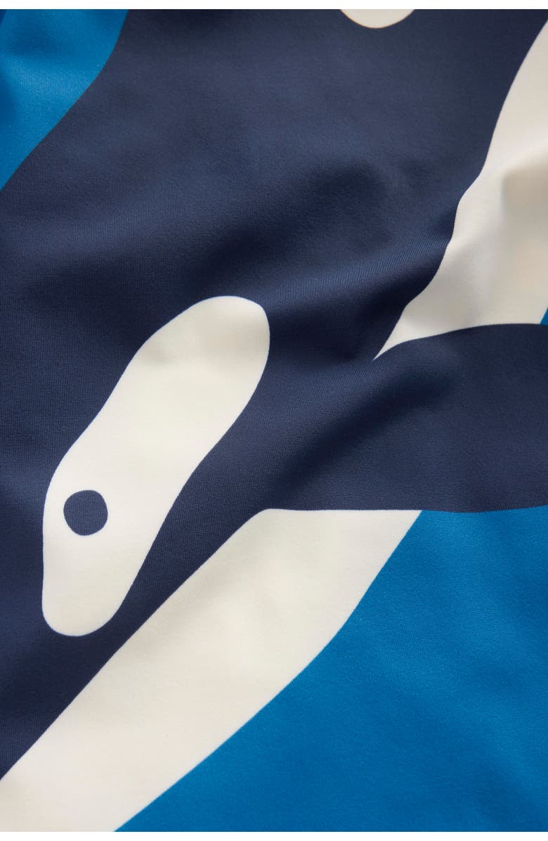 Mini Boden Kids' Sun Safe Fun Long Sleeve Rashguard, Alternate, color, Swimming Whales