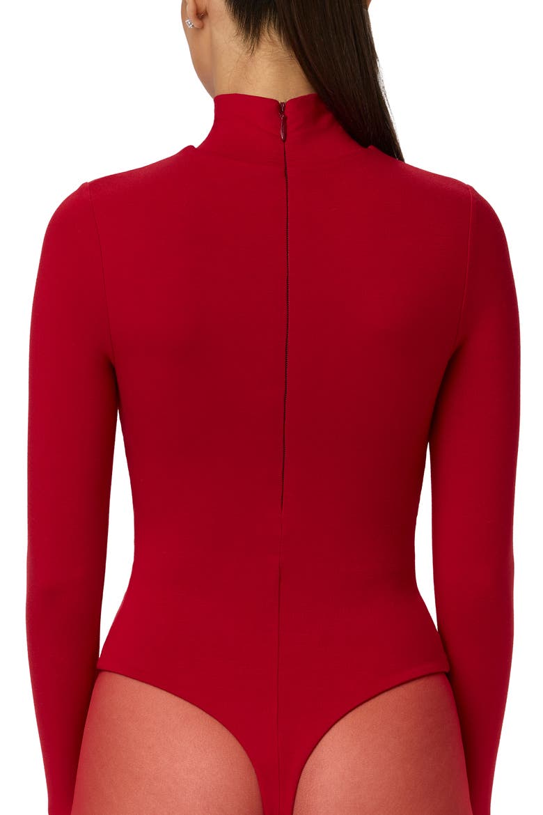 Butter Turtleneck Long Sleeve Bodysuit, Alternate, color, RUBY RED