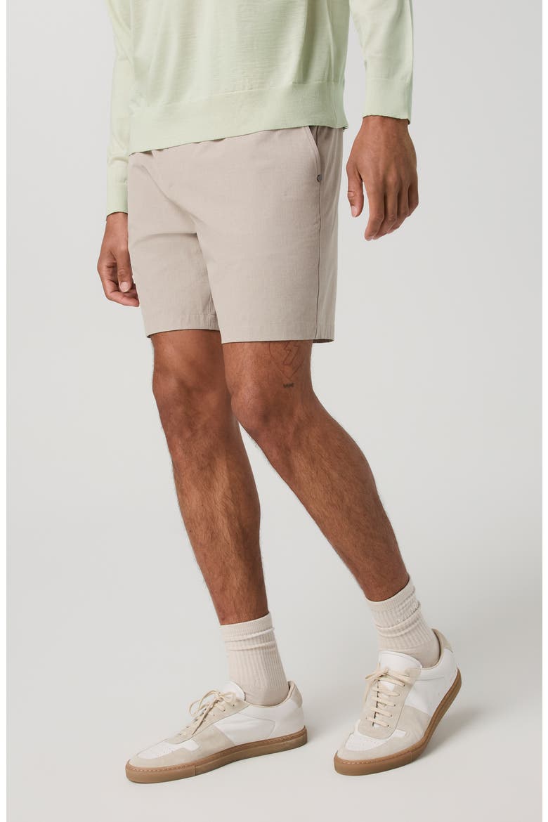 Aim Elastic Waist Woven Shorts, Alternate, color, KHAKI LINEN TEXTURE