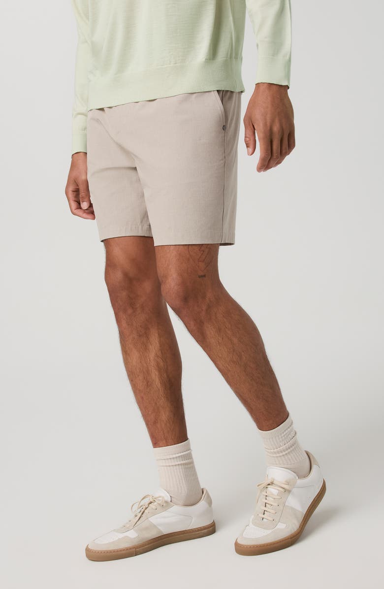 Vuori Aim Elastic Waist Woven Shorts, Alternate, color, Khaki Linen Texture