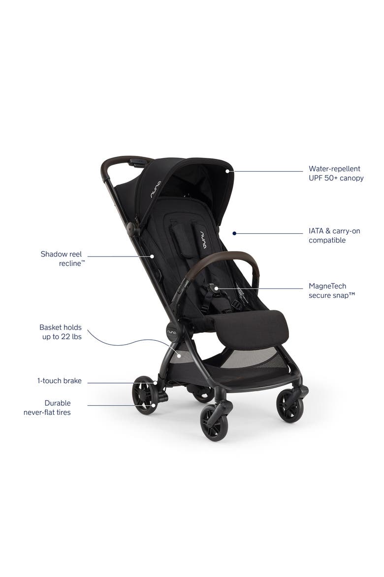 VIAA™ cabn Ultracompact Cabin Stroller, Alternate, color, BLACK