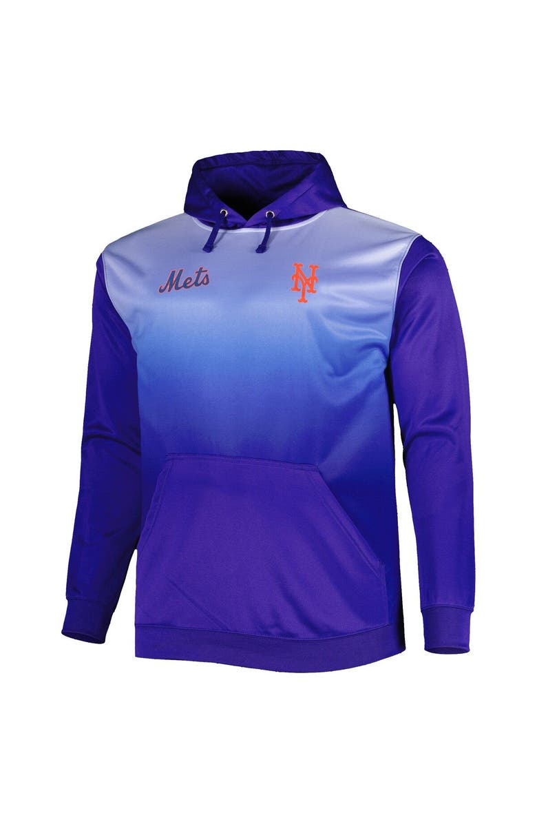 PROFILE Men's Royal New York Mets Fade Sublimated Fleece Pullover Hoodie, Alternate, color, Royal