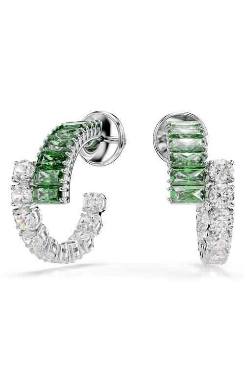 Swarovski Rhodium Plated Matrix Hoop Earrings In Multi