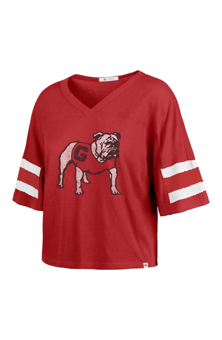 '47 Women's '47 Red Georgia Bulldogs Premier Scout Sleeve Stripe Relaxed Dolman T-Shirt, Alternate, color, 