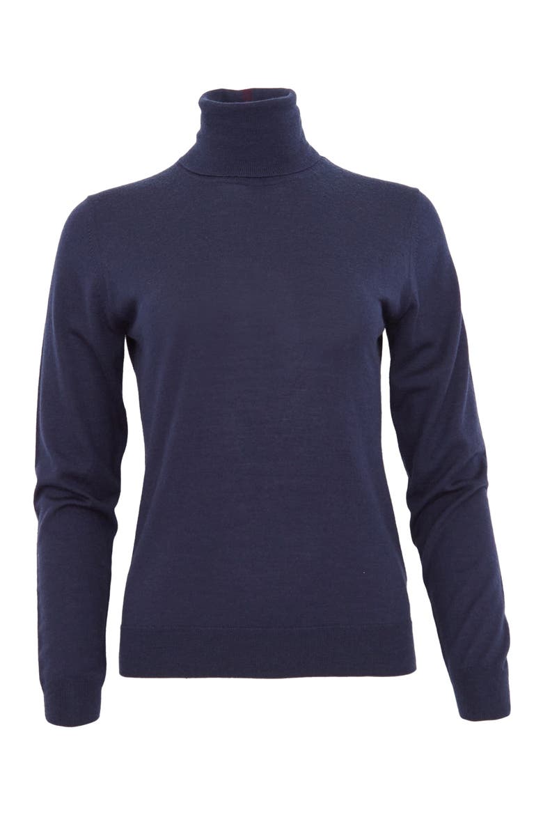 Rona Cashmere Blend Turtleneck Sweater, Main, color, Navy