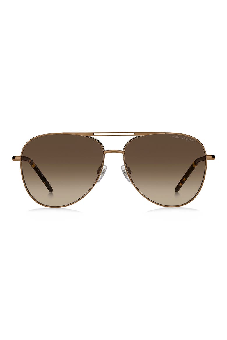 59mm Gradient Pilot Sunglasses, Main, color, BROWN/ BROWN SF