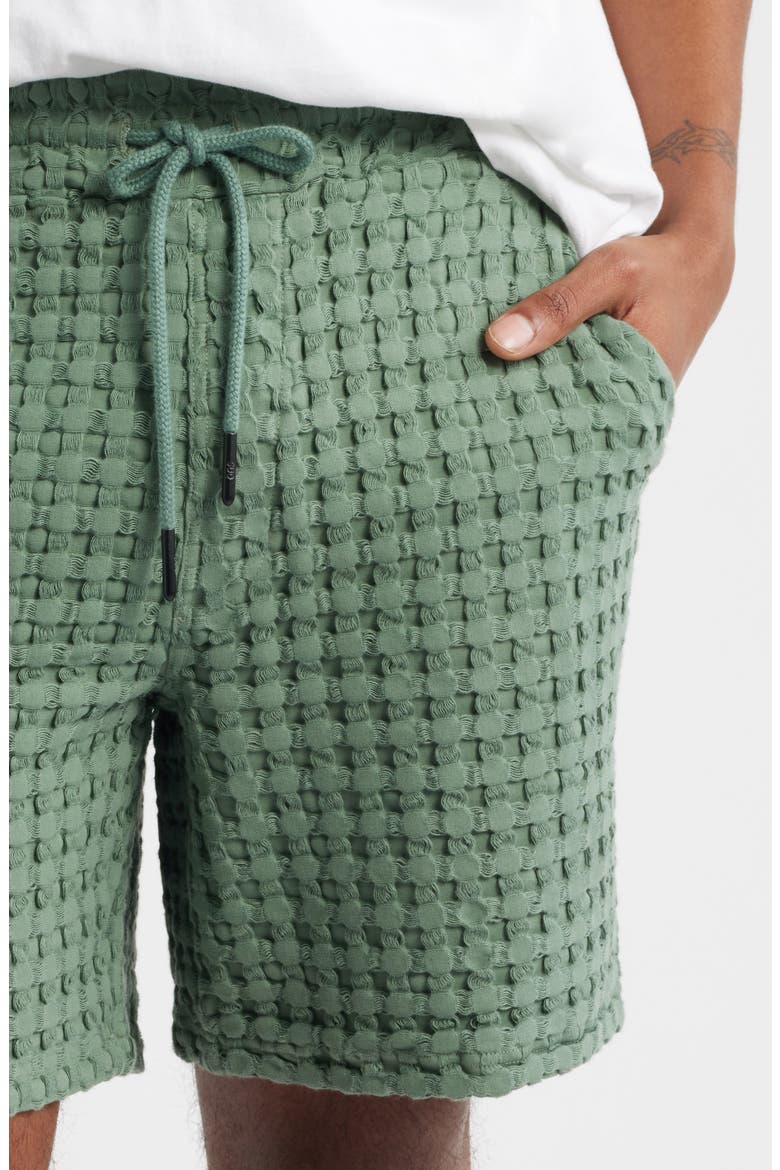 Waffle Porto Shorts, Alternate, color, GREEN