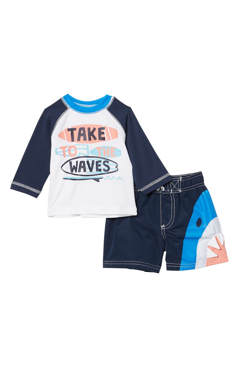 WIPPETTE 3D Shark Rash Guard Set, Main, color, 