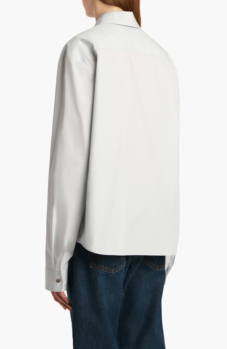 Khaite Argo Cotton Poplin Button-Up Shirt, Alternate, color, Ice Blue