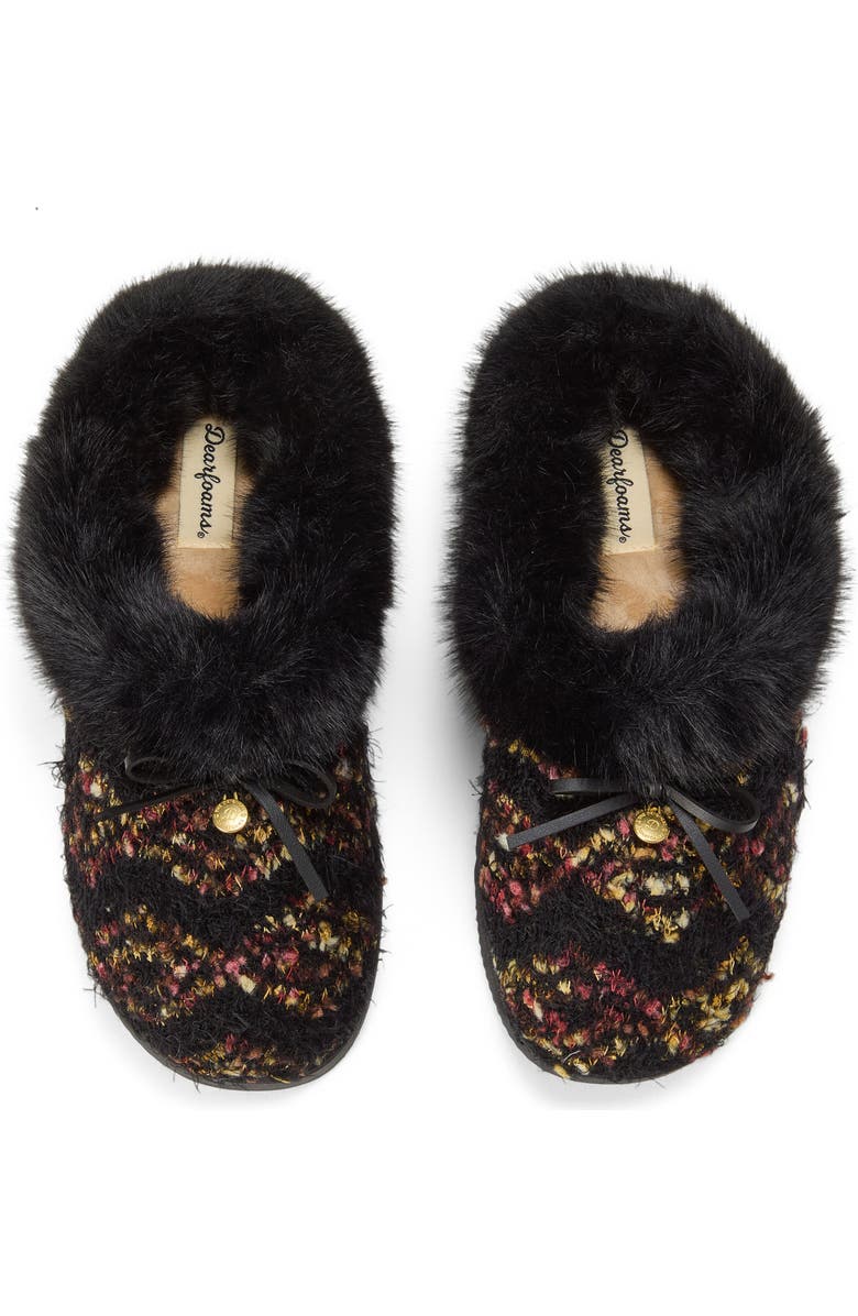 Dearfoams Daphne Knit Clog Slippers, Alternate, color, Black