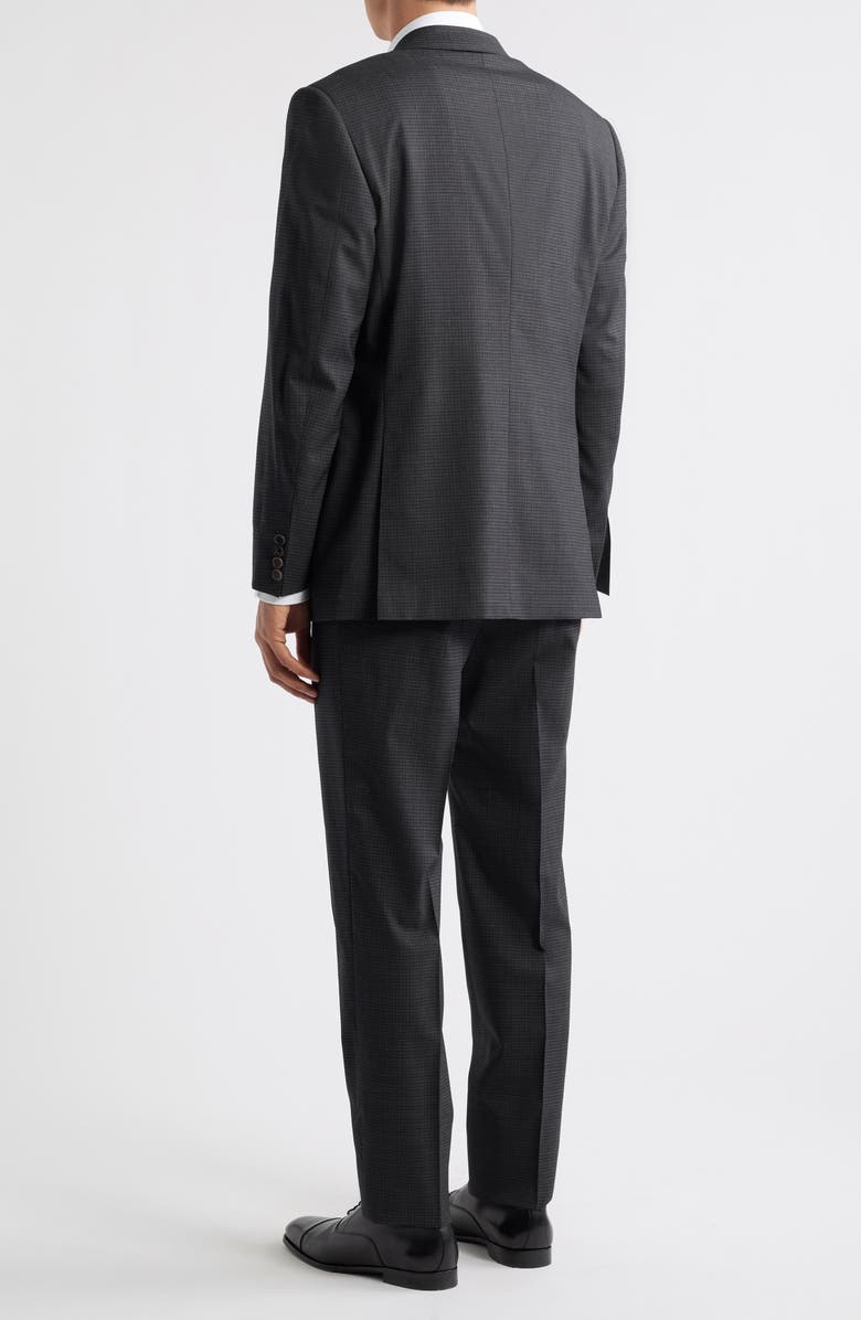 Canali Siena Regular Fit Check Stretch Wool Suit, Alternate, color, Charcoal