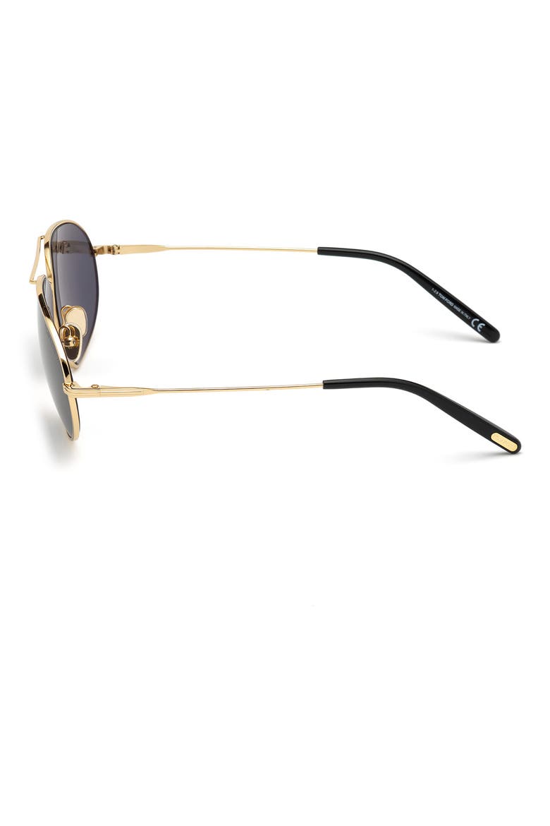 Bradford 63mm Oversize Pilot Sunglasses, Alternate, color, SHINY DEEP GOLD / SMOKE