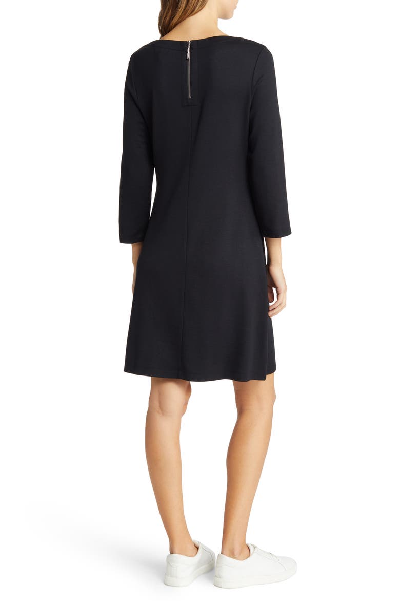Darcy Three-Quarter Sleeve Minidress, Alternate, color, BLACK