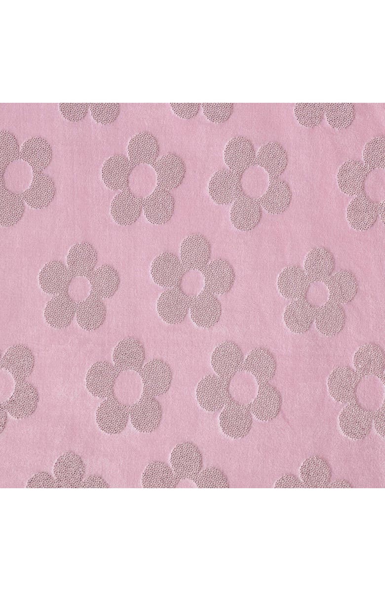 Betsey Johnson Retro Daisy Plush Flannel Fleece Throw Blanket, Alternate, color, 