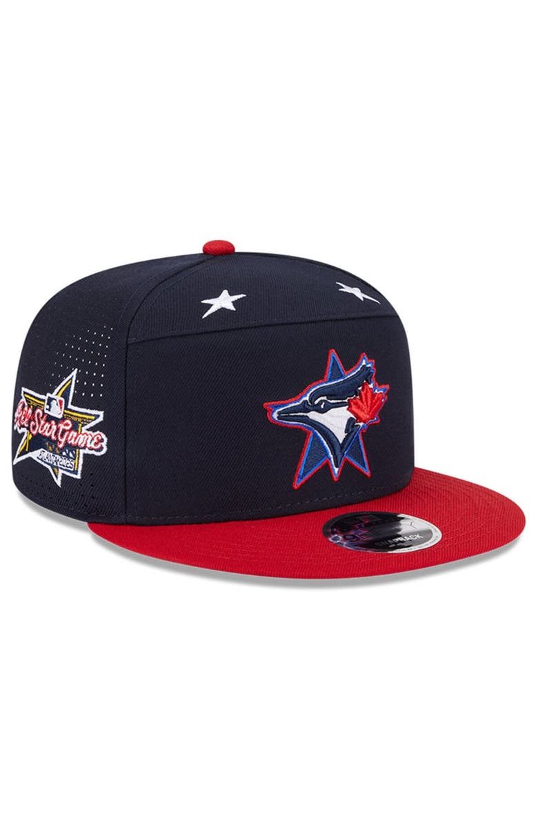 New Era Men's New Era Navy/Red  Toronto Blue Jays 2025 MLB All-Star Game Workout Side Patch 9FIFTY Snapback Hat, Main, color, 