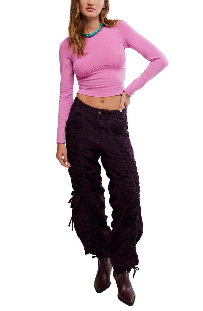 Free People Protagonist Long Sleeve Crop T-Shirt, Alternate, color, Double Bubble