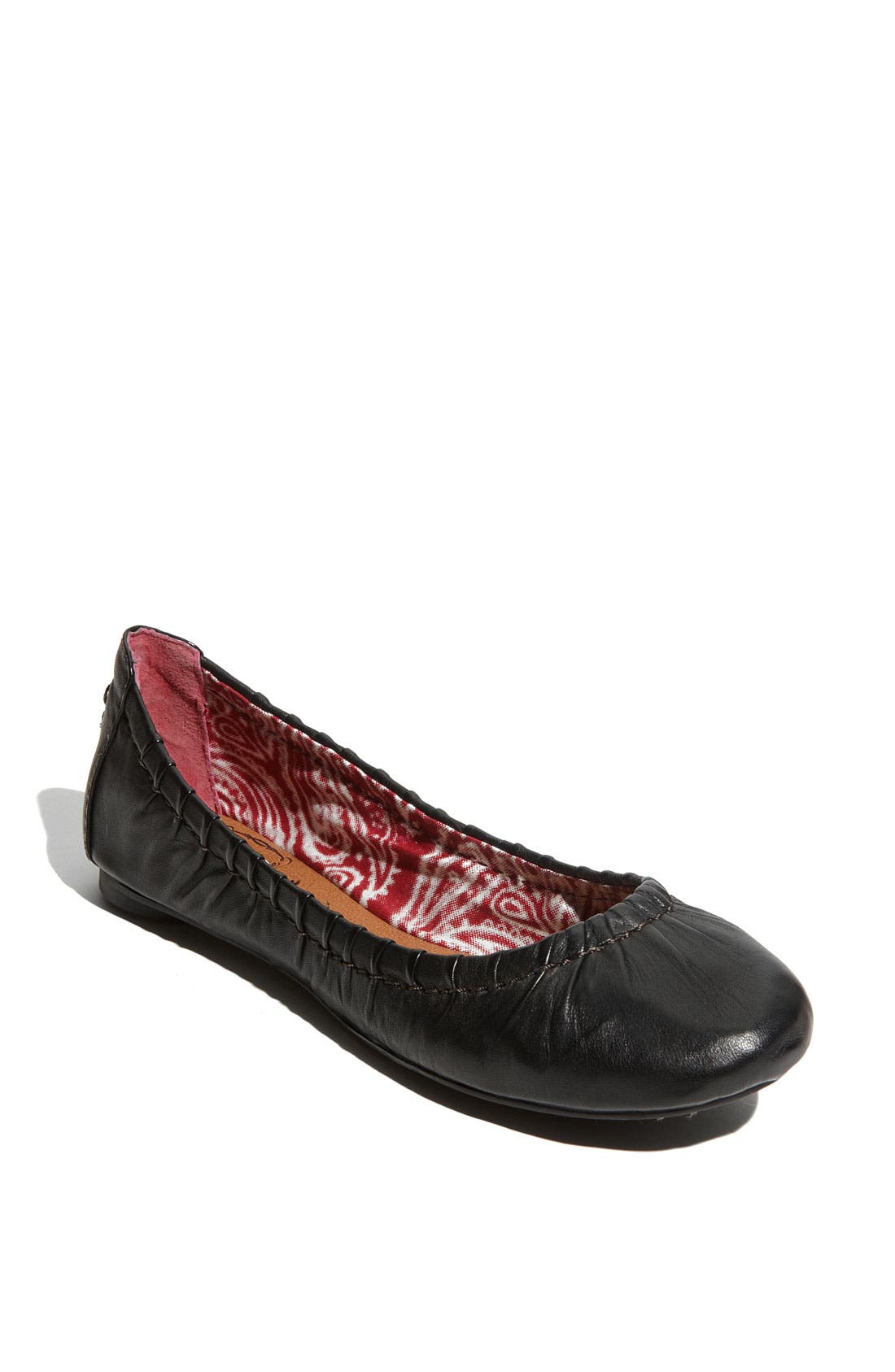 'Erla' Flat, Main, color, BLACK LEATHER
