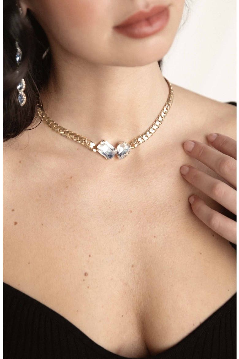 Crystal Collar Necklace, Alternate, color, GOLD
