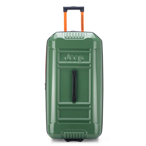 Jeep Jh003b Checked-large 30 Inch Hardside Expandable Luggage With Two Wheels In Green