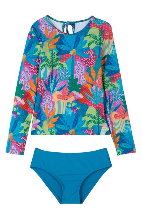 Ocean Blooms Long Sleeve Rash Guard Set