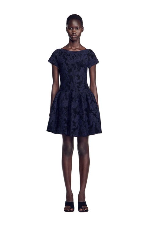 Floral Jacquard Knit Dress