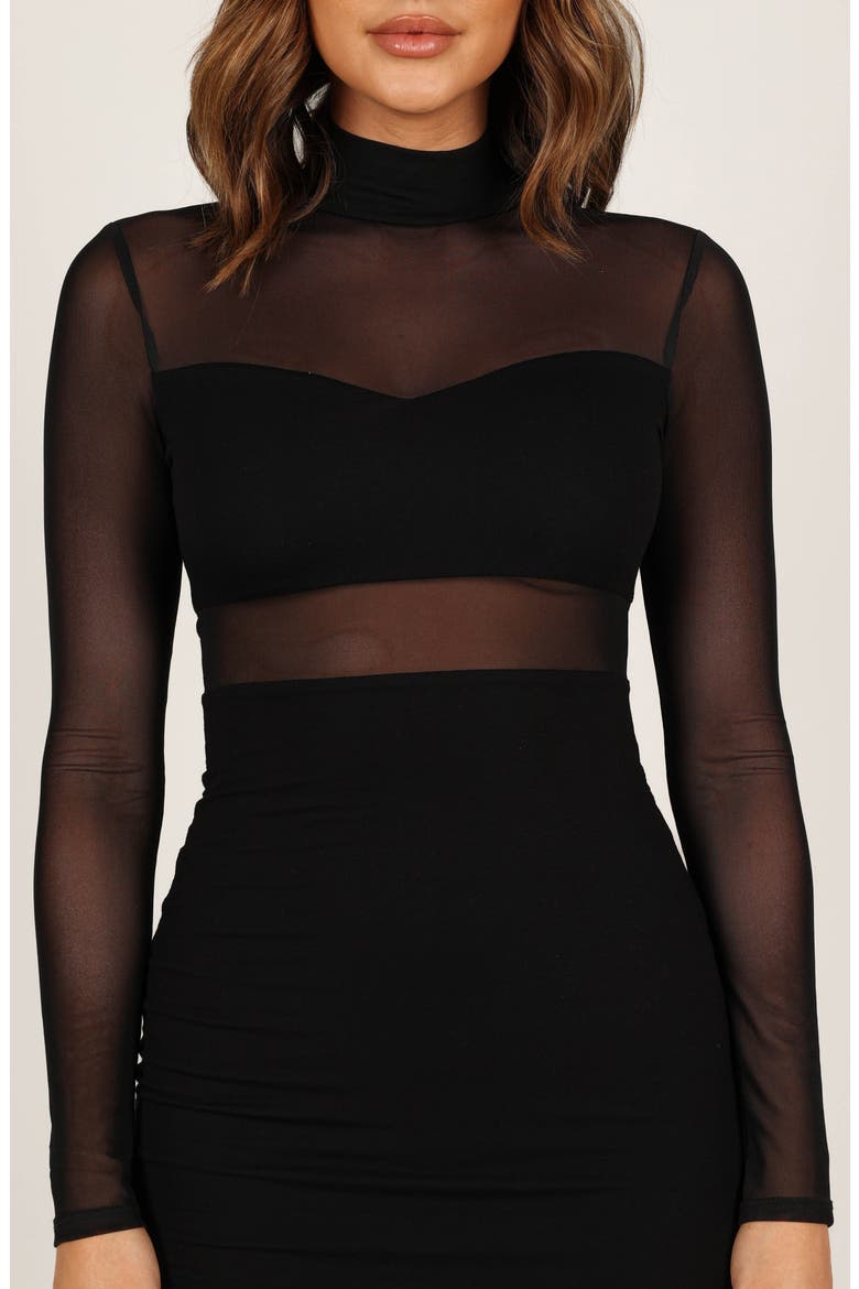 Farrow Long Sleeve Midi Dress, Alternate, color, BLACK