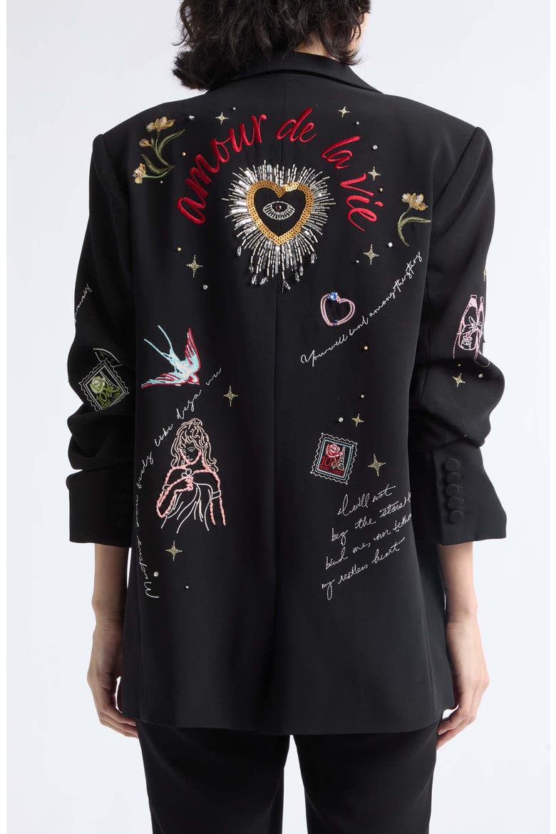 Starry Scribbles Kelsa Blazer, Alternate, color, BLACK/ MULTI