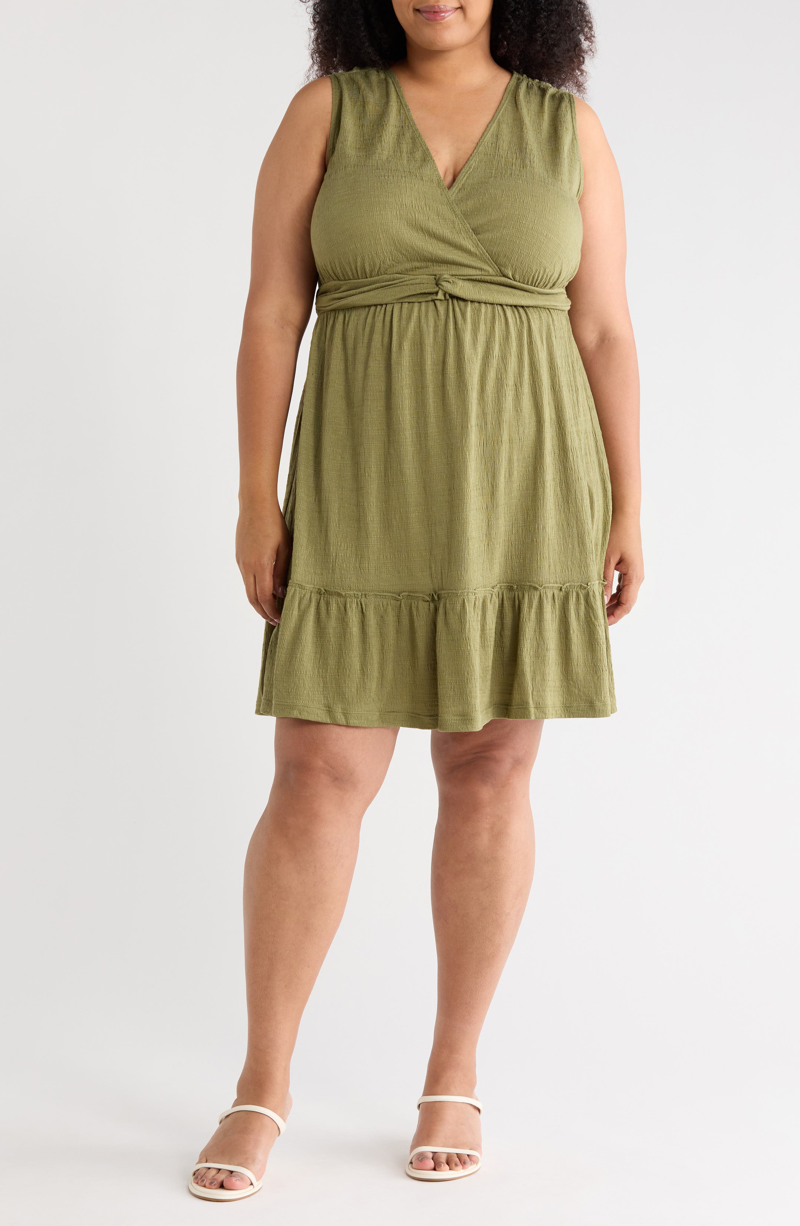 MAX STUDIO Front Knot Tiered Dress