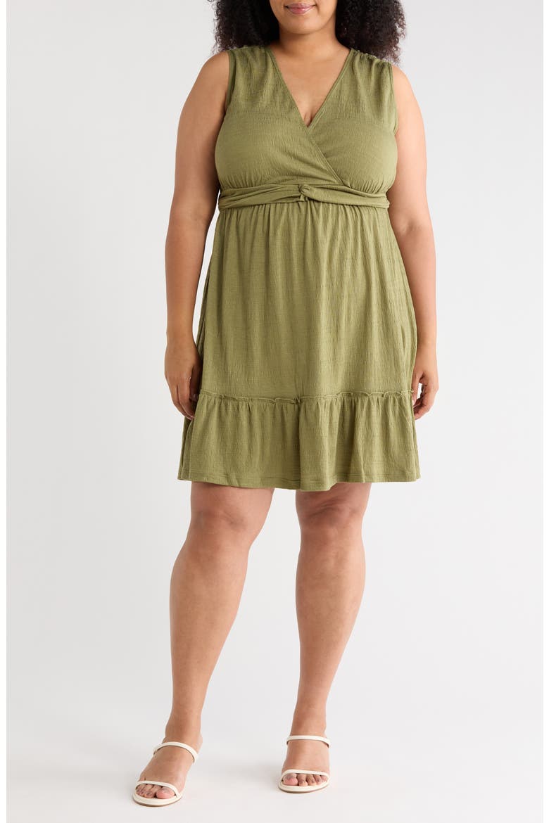 Front Knot Tiered Dress, Main, color, SAGE-SAGE