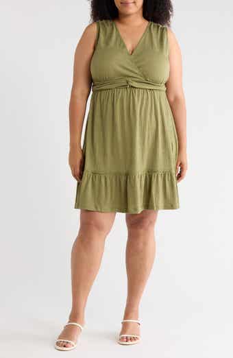 MAX STUDIO Front Knot Tiered Dress