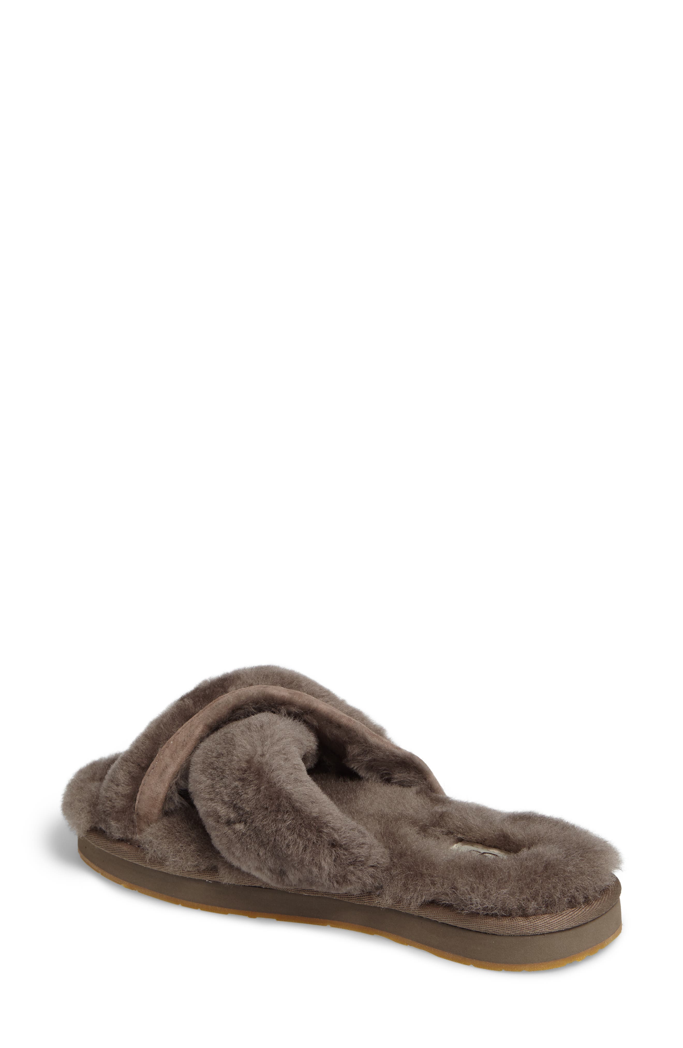 Abela Genuine Shearling Flip Flop, Alternate, color, SLATE WOOL