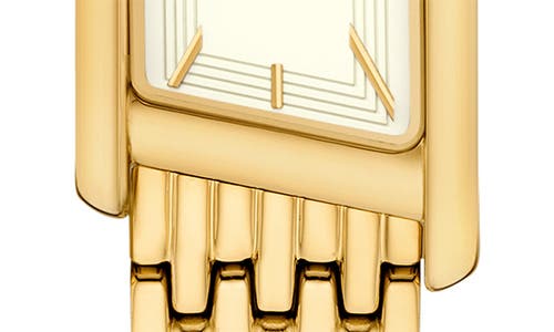 Tory Burch The Eleanor Angled Two-hand Gold-tone Stainless Steel Watch, 19mm X 37mm In Gold