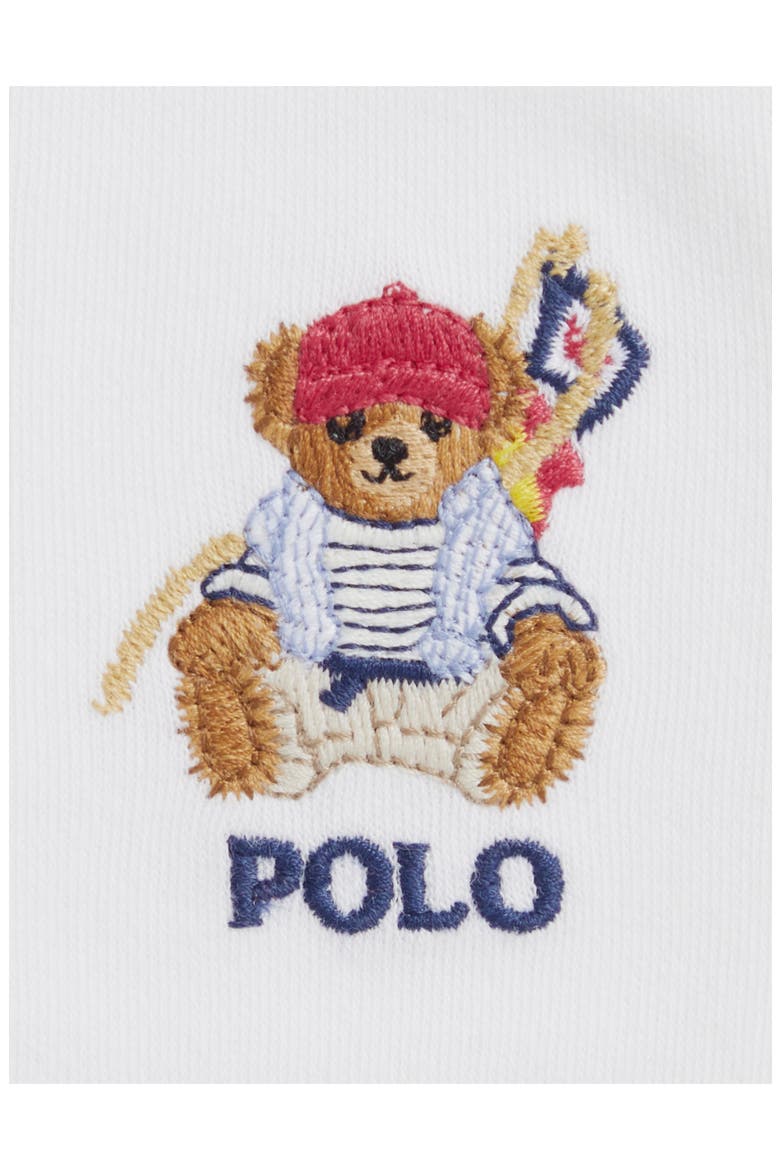 Bear Cotton Polo & Shorts Set, Alternate, color, WHITE