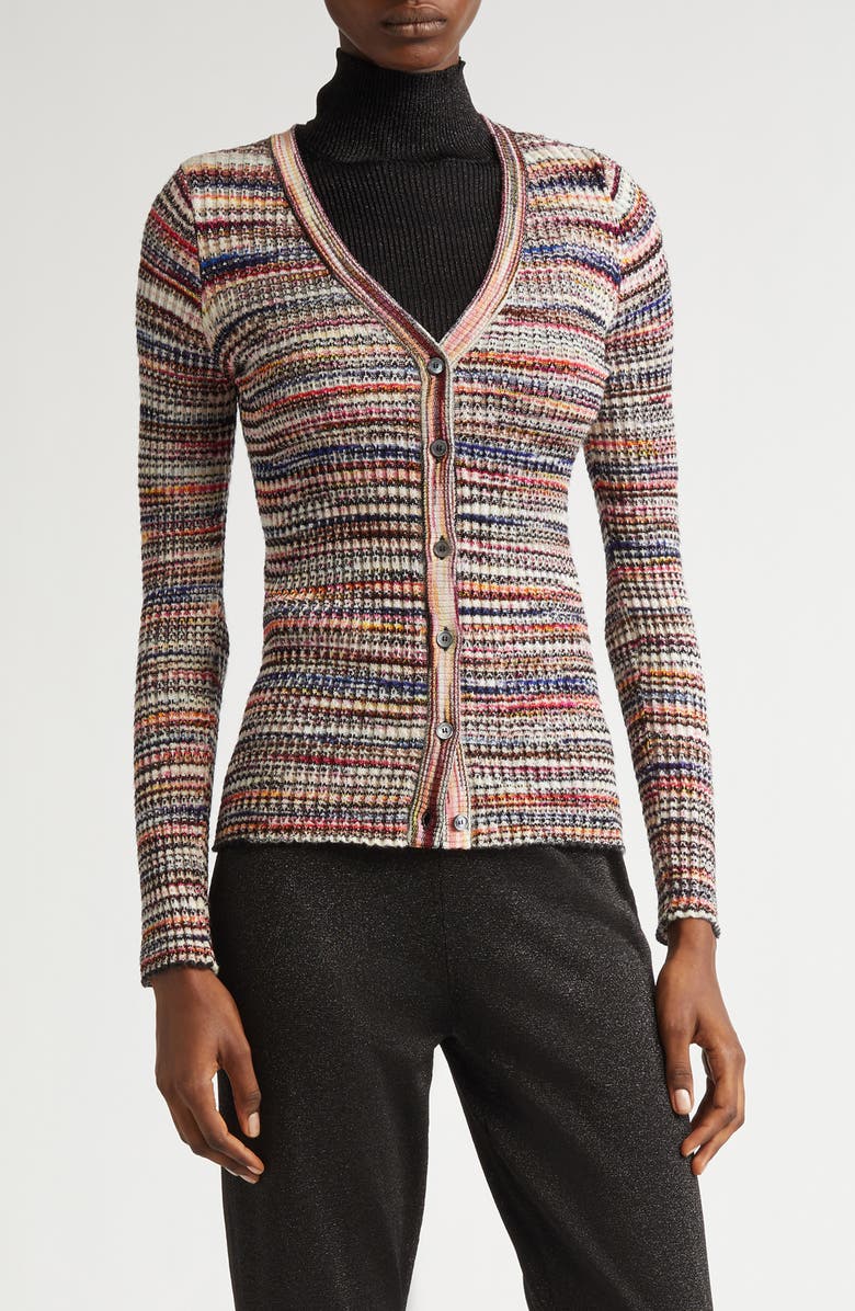 Missoni Rib Wool Blend Cardigan, Main, color, 