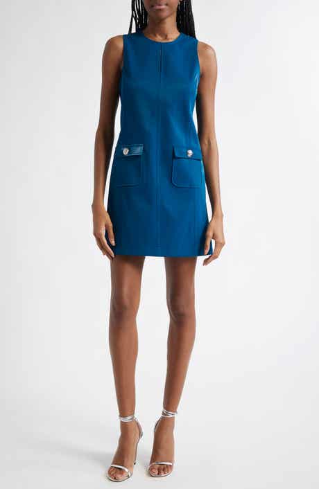 Cinq à Sept Mia Embossed Faux Leather Sleeveless Minidress