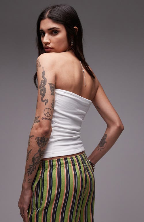 TOPSHOP TOPSHOP STRETCH COTTON LONGLINE BANDEAU TOP 