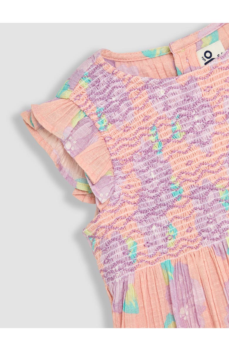 JOJO MAMAN BEBE Floral Smocked Cotton Dress & Bloomers, Alternate, color, Coral