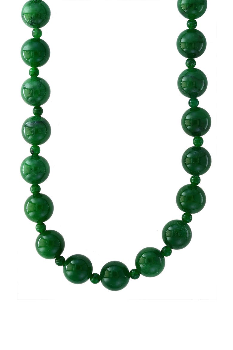 14K Yellow Gold Green Jade Necklace, Main, color, GREEN