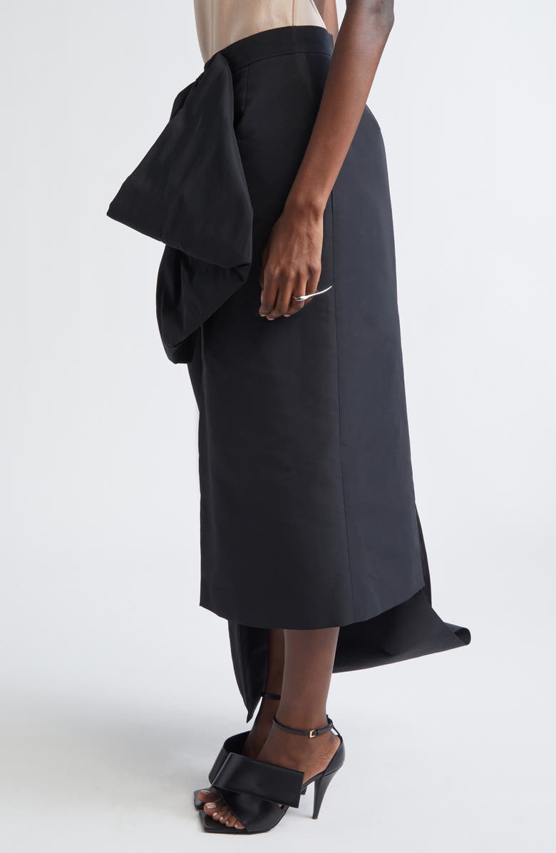 Givenchy Draped Bow Detail Faille Skirt, Alternate, color, Black