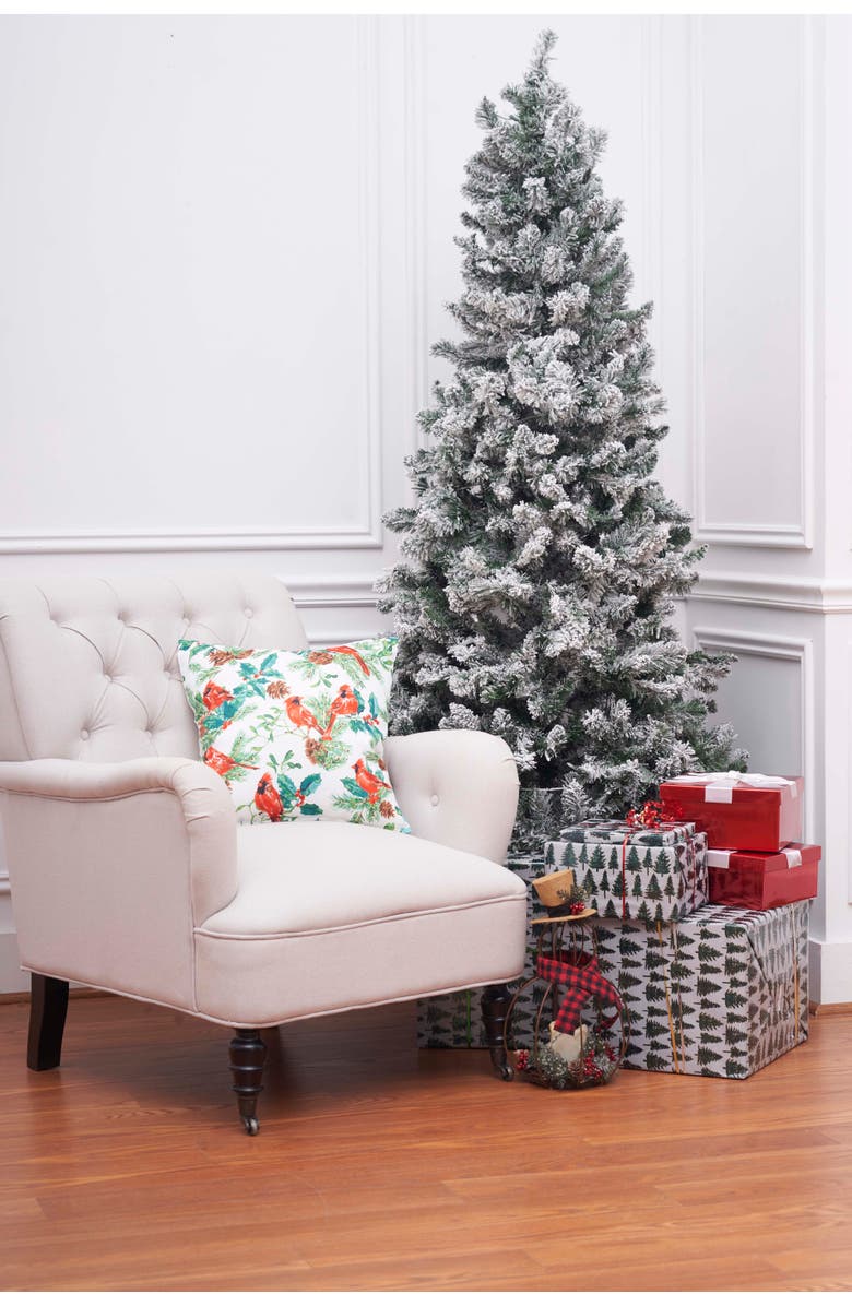 C&F Home Delwyn Christmas Cardinal Pillow, 18" x 18", Alternate, color, Red