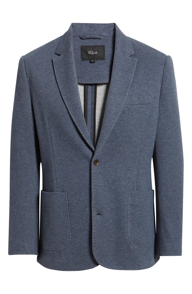 Rails Lorenz Heathered Navy Knit Cotton Blend Sport Coat, Alternate, color, Navy Heather